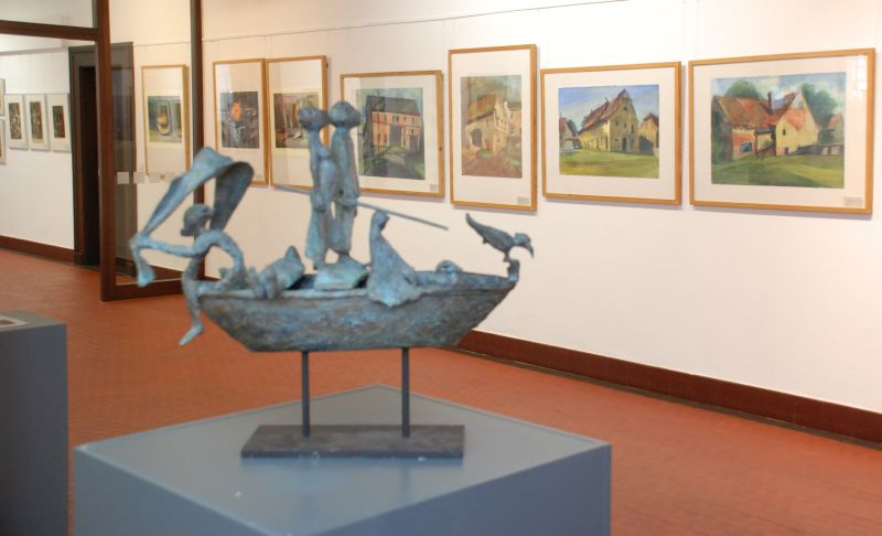 Ausstellung Stilles Leben Hexenritt Aquarelle Zeichnungen Grafik und Plastilk des Dresdner Künstlers Klaus Drechsler klein Foto H. Heidl