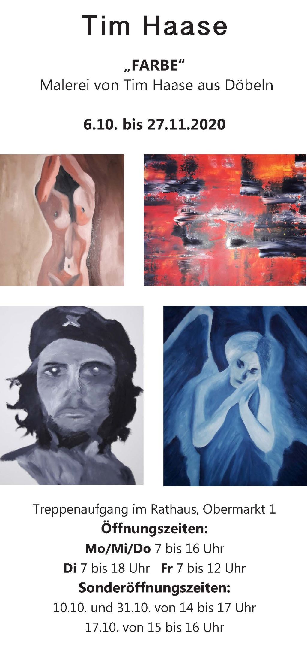Flyer Tim Haase Ausstellung 06.10. 27.11.2020