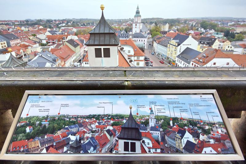 Döbeln Rathausturm Galerie nach Norden klein