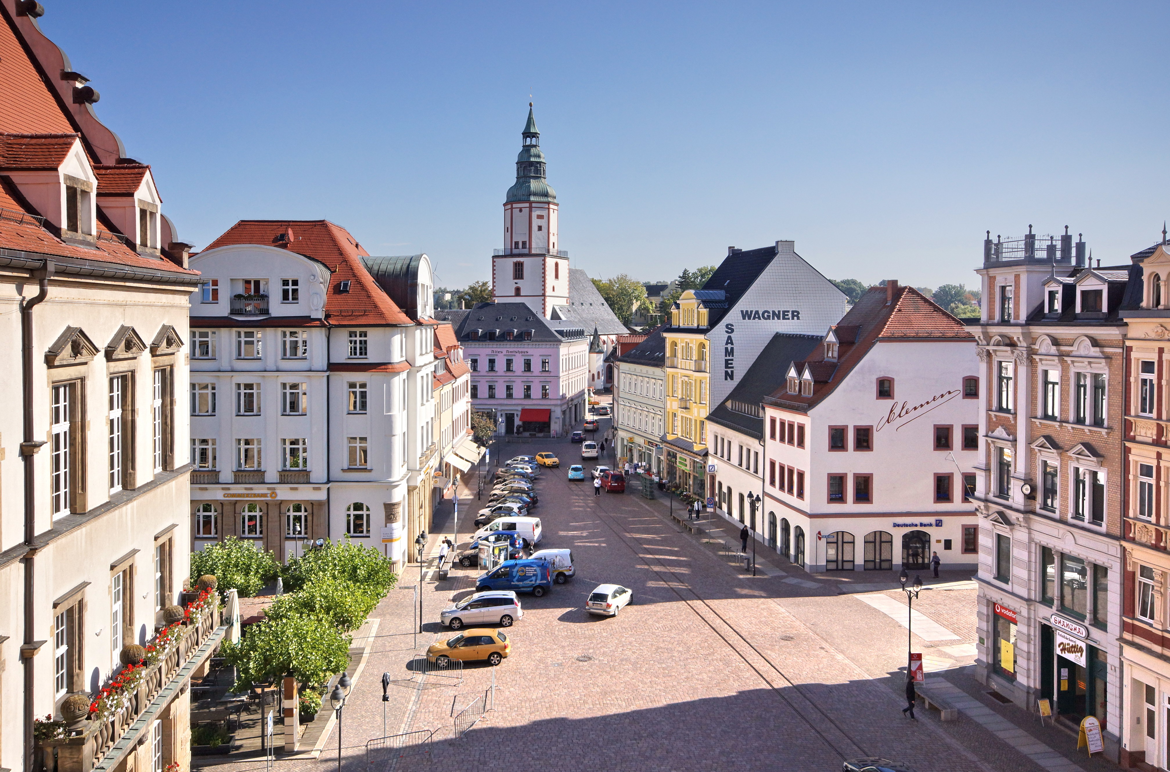 Blick vom Rathaus zur Nicolaikirche